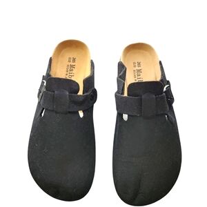 MaIbulum Black Suede Unisex Clogs Size 11 NWOT